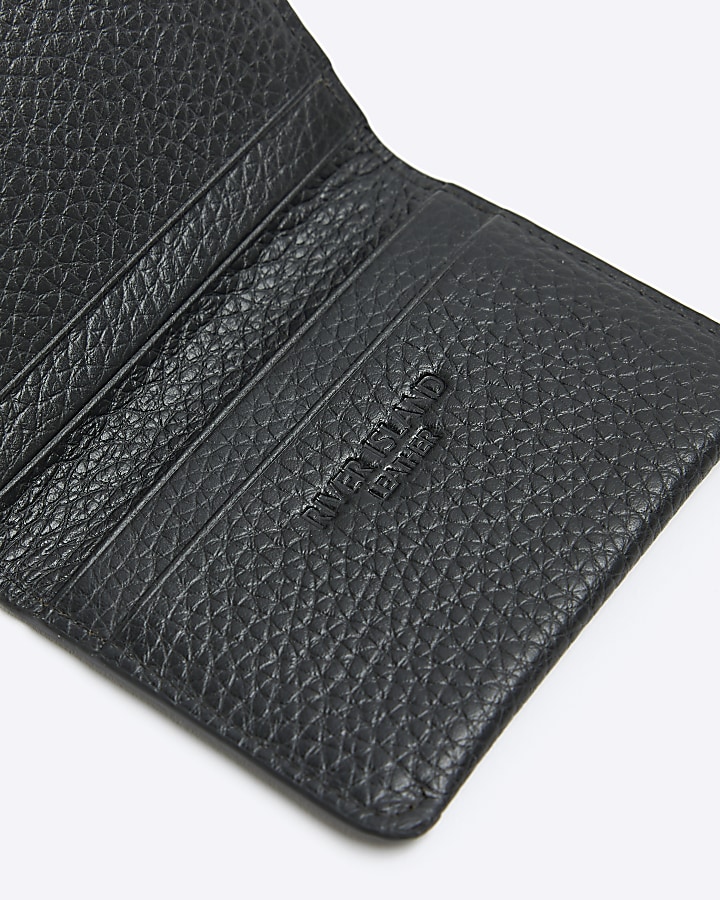 Black leather pebbled cardholder
