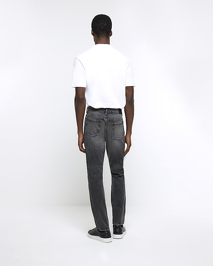 Black slim fit faded jeans | River Island