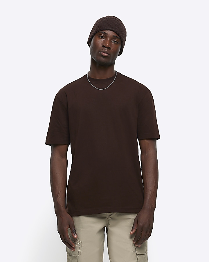Brown regular fit t-shirt