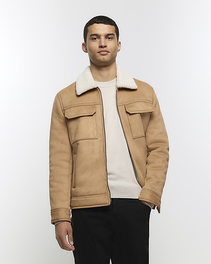 Men's big and shop tall shearling coat