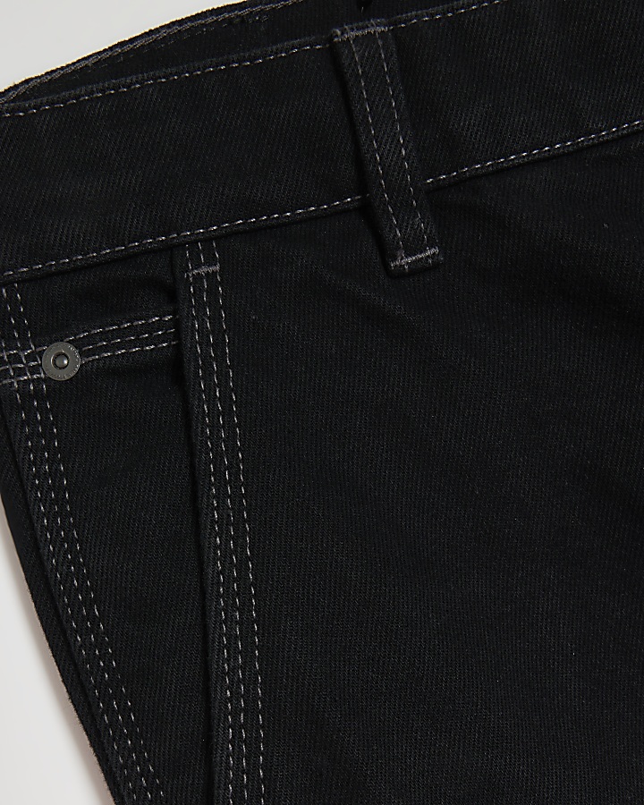 Black loose fit carpenter jeans