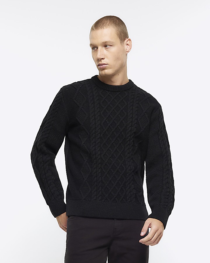 Mens slim outlet fit black jumper