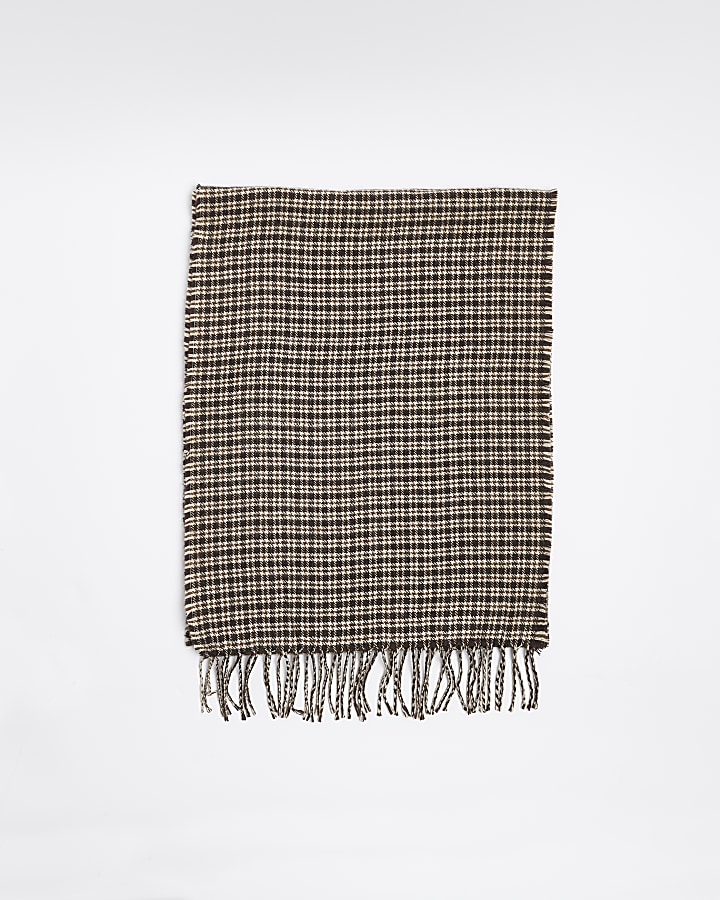 Brown check scarf