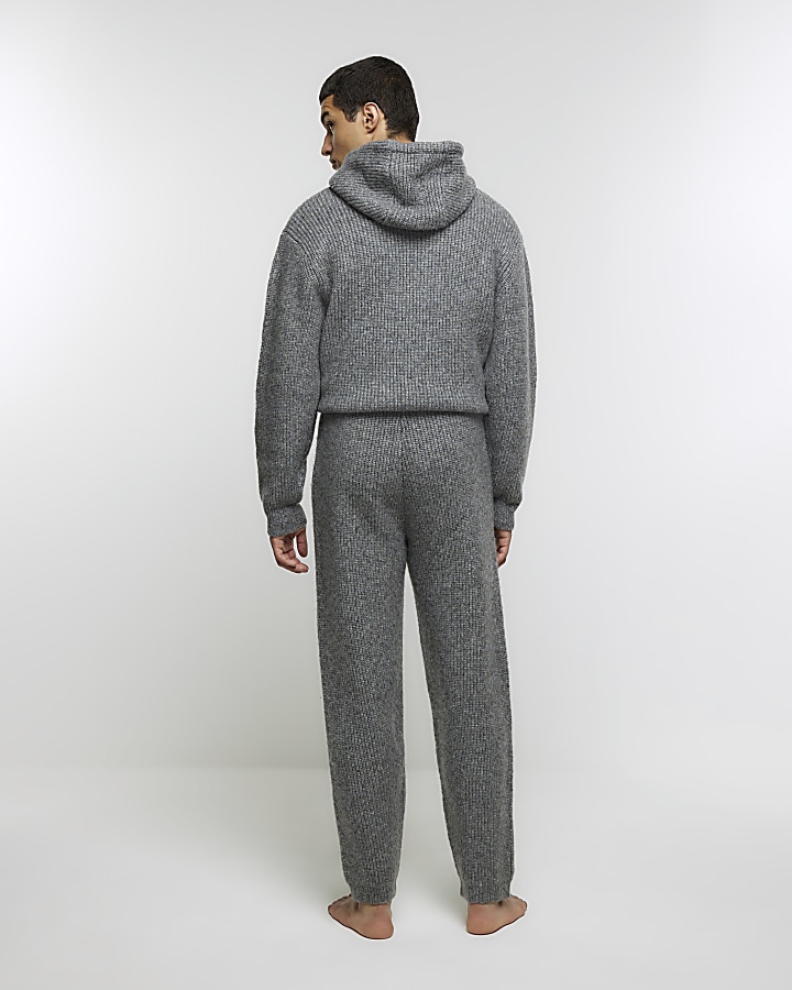 Grey regular fit knitted lounge joggers