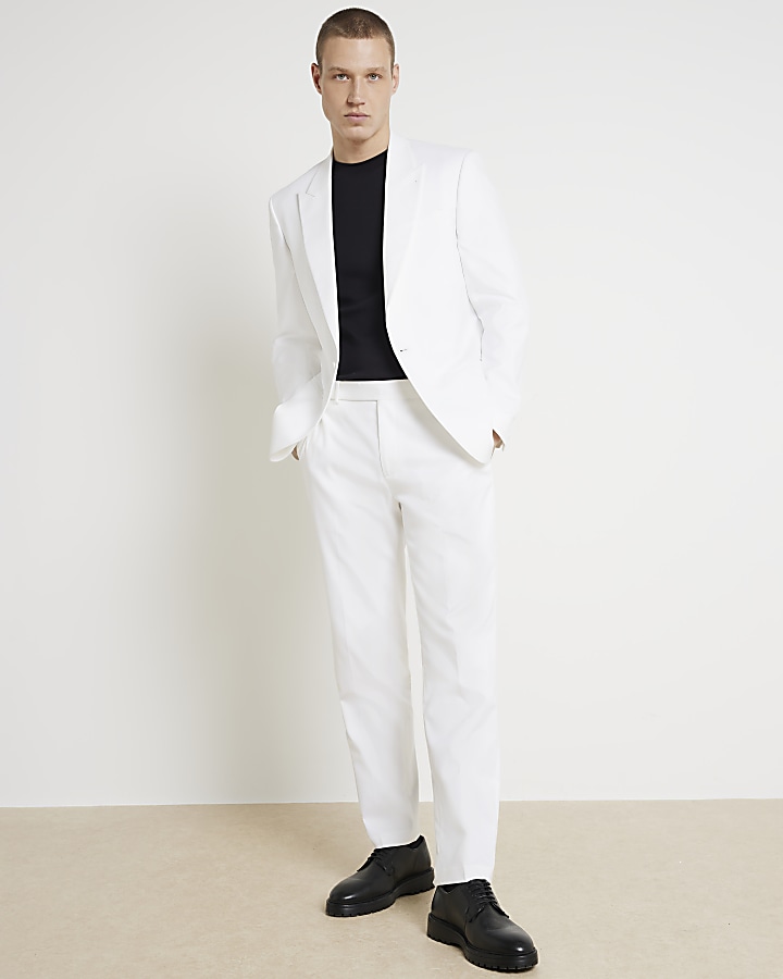 White skinny tuxedo sales pants