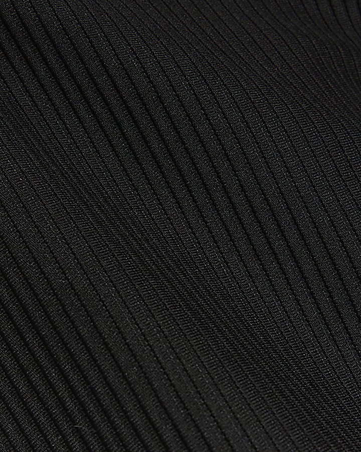 Black regular fit plisse zip bomber jacket | River Island