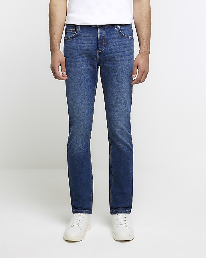 Blue slim fit jeans | River Island