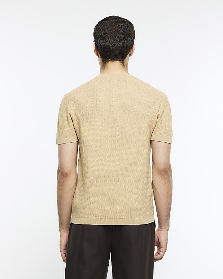 Stone slim fit knitted t-shirt