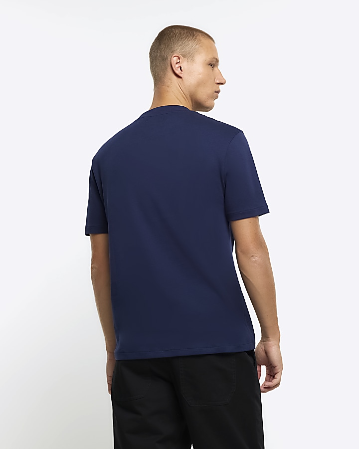 Navy RI studio slim fit t-shirt