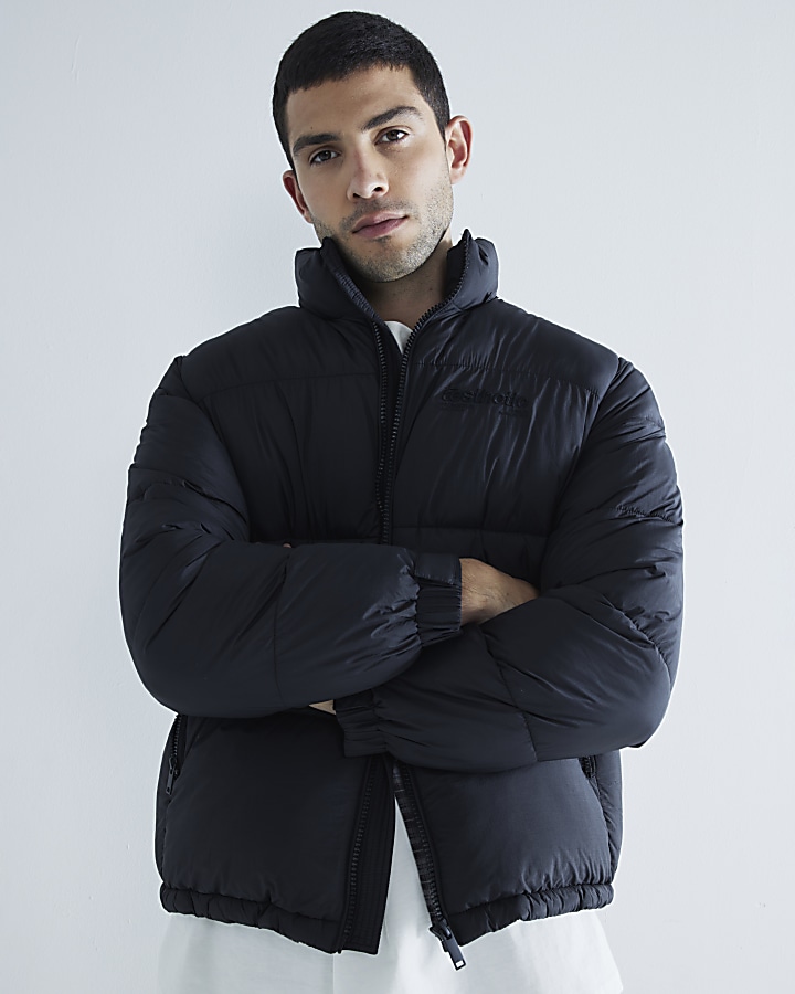 Black regular fit puffer jacket