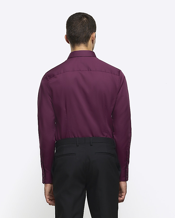 Dark purple slim fit smart shirt