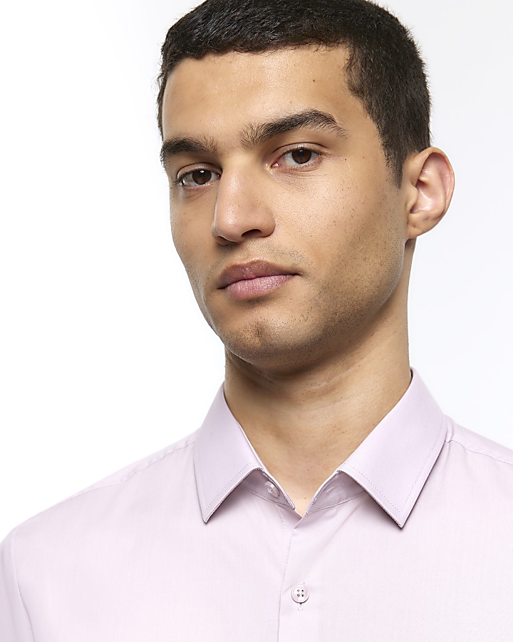 Pink slim fit smart shirt