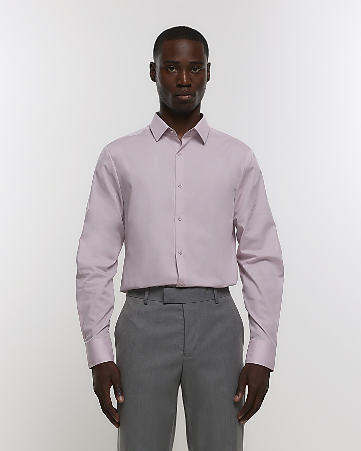 Pink slim fit smart shirt