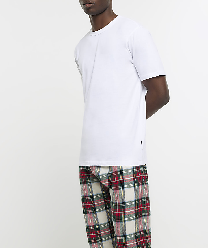Red check trousers and t-shirt lounge set