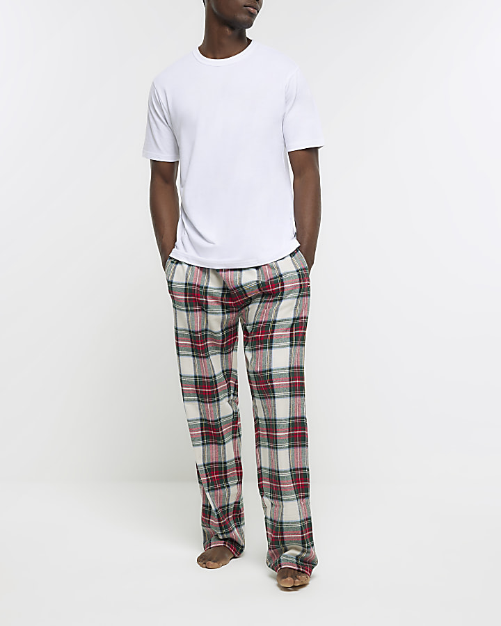 Red check trousers and t-shirt lounge set