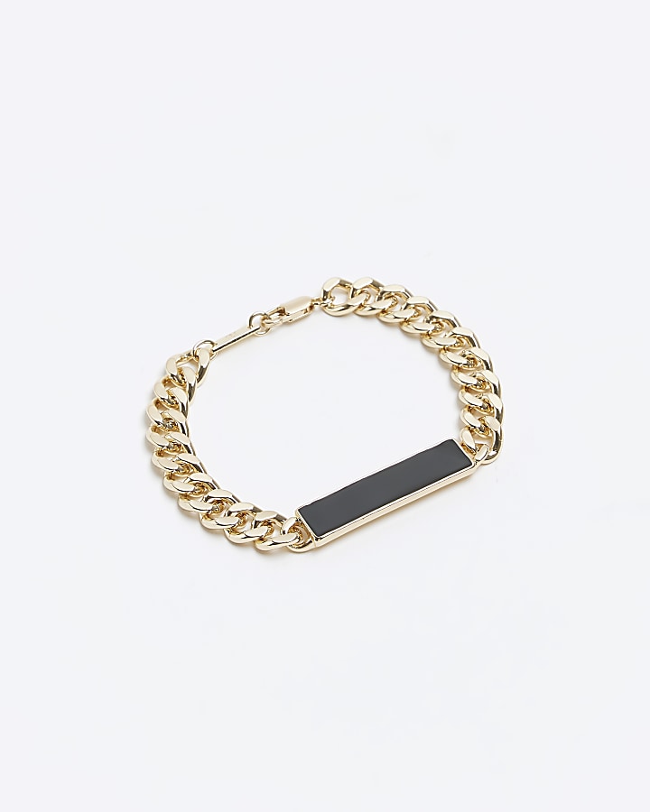 Gold colour chain link bar bracelet