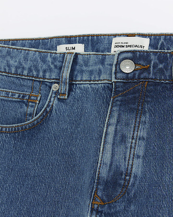 Blue slim fit jeans | River Island