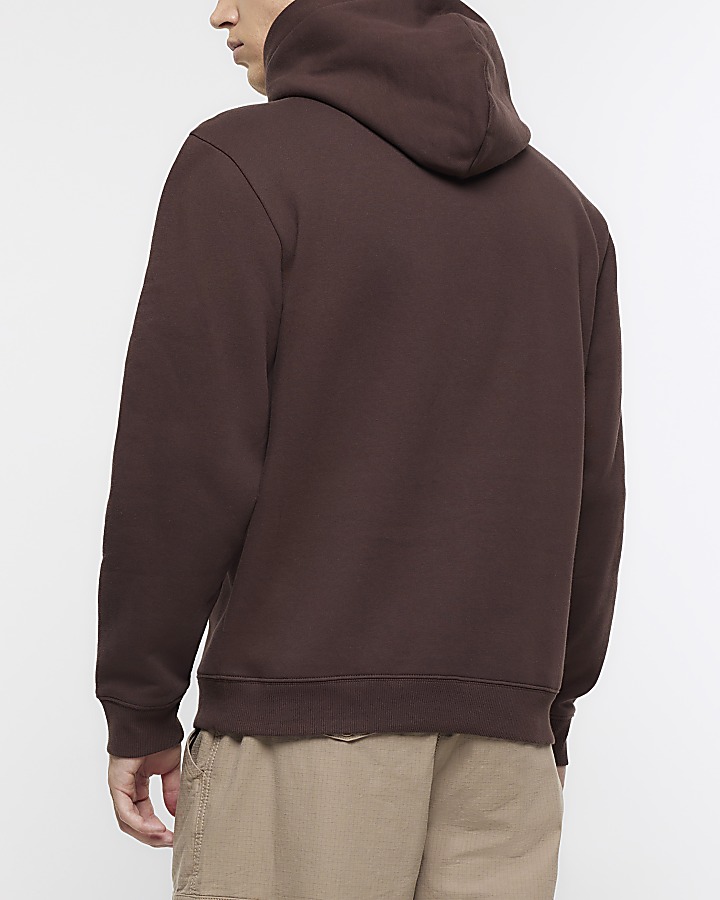 Brown regular fit hoodie