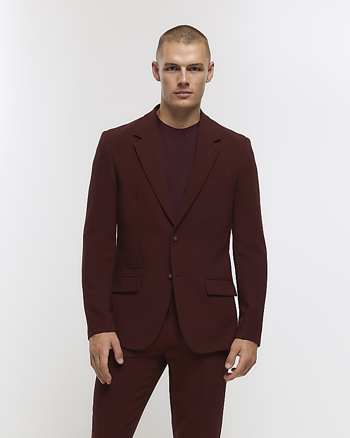 Dark red 2025 suit jacket