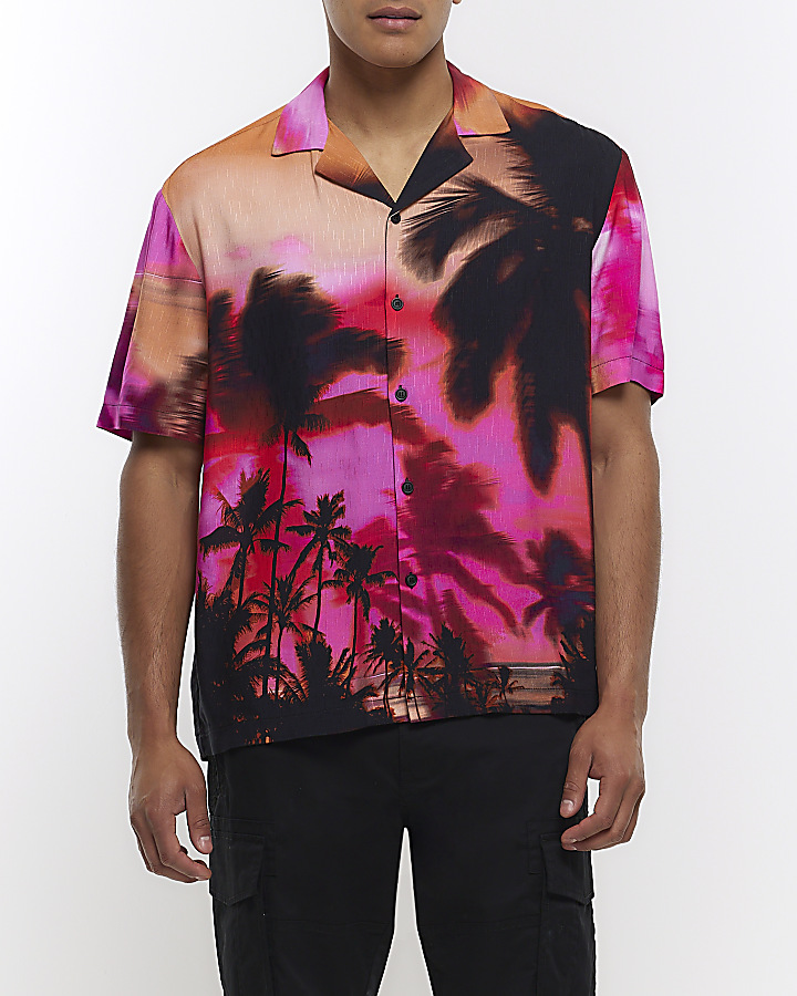 River island hawaiian hot sale shirt