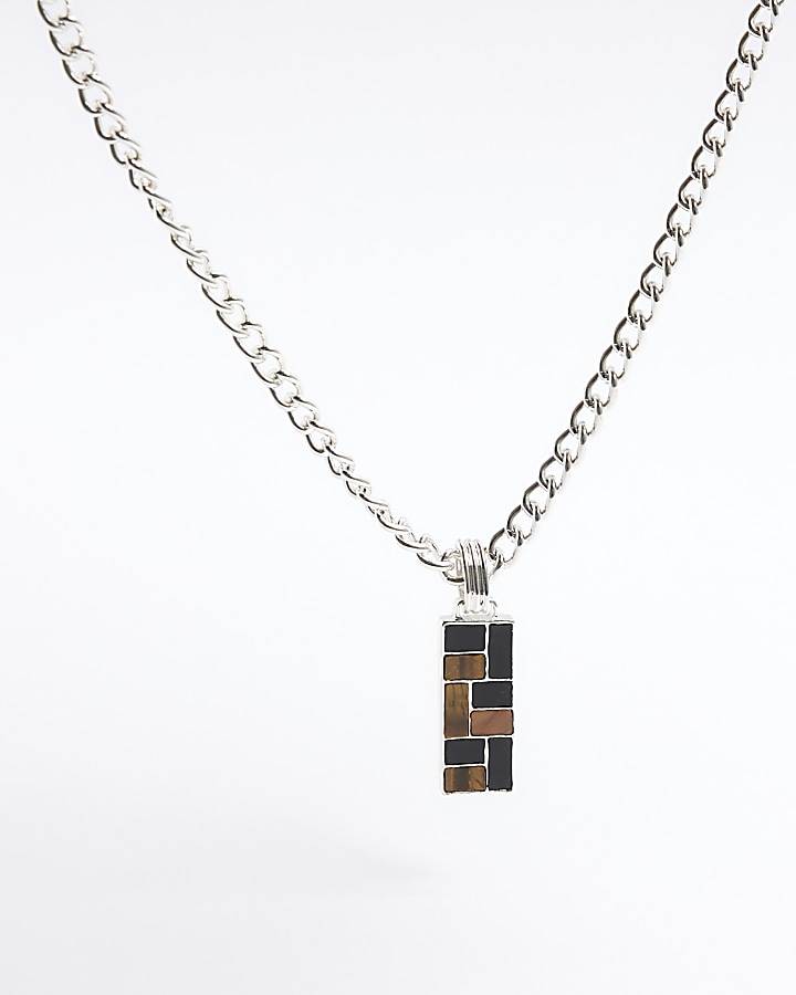 Silver Plated Mosaic Necklace