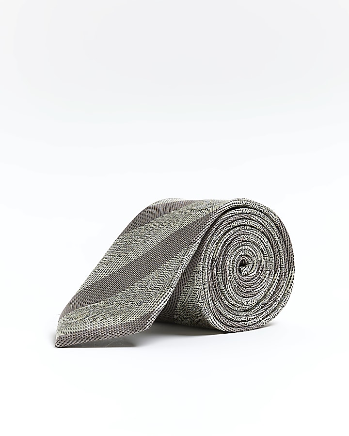 Grey striped tie