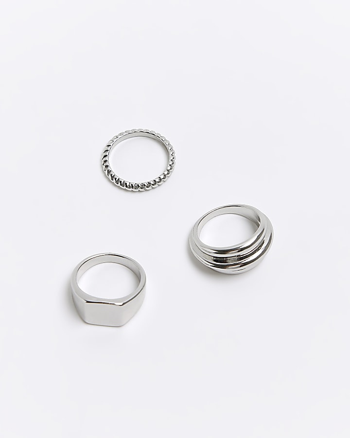 Silver colour ring multipack