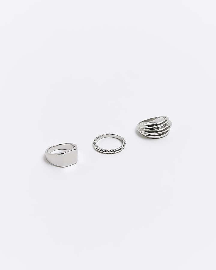 Silver colour ring multipack