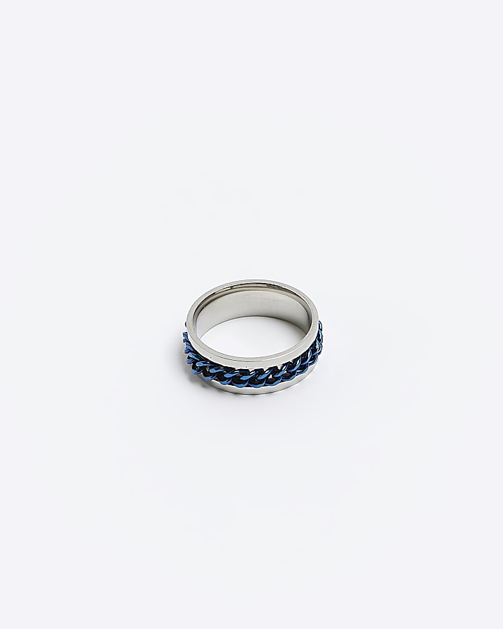 Blue stainless steel chain ring