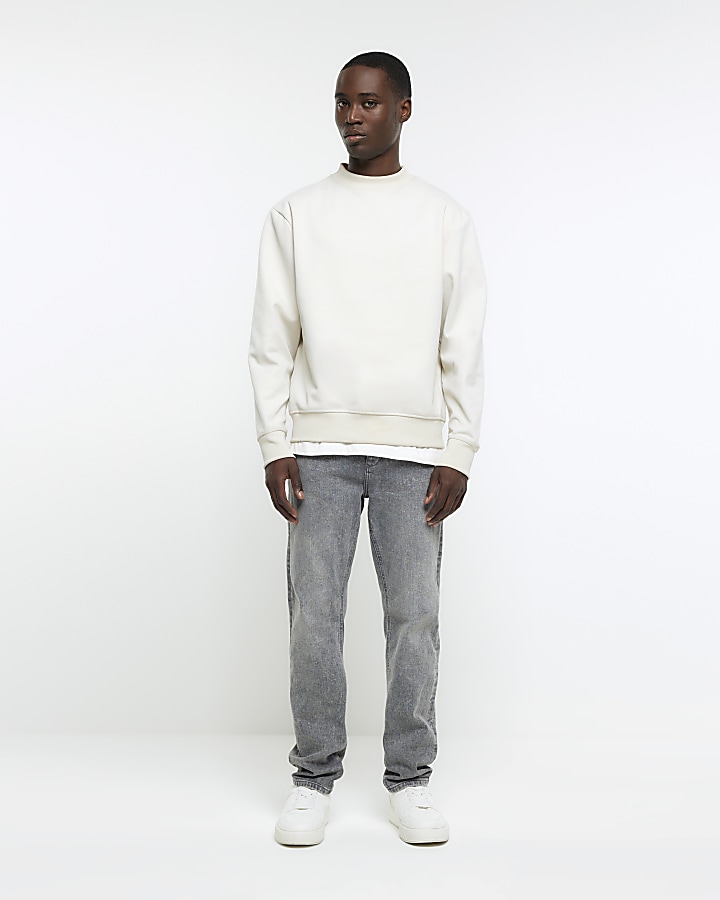 River island mens grey 2024 jeans