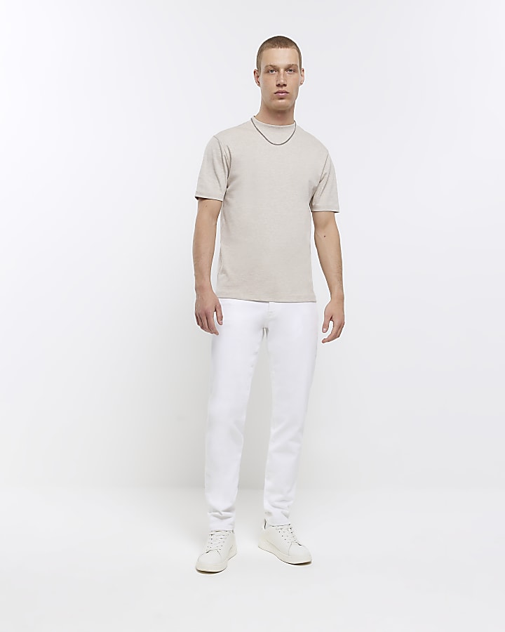White slim fit jeans
