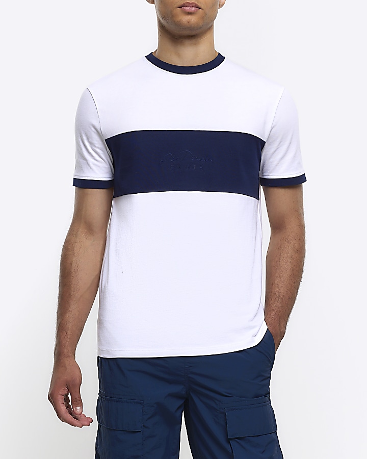 River island white muscle fit sale shirt