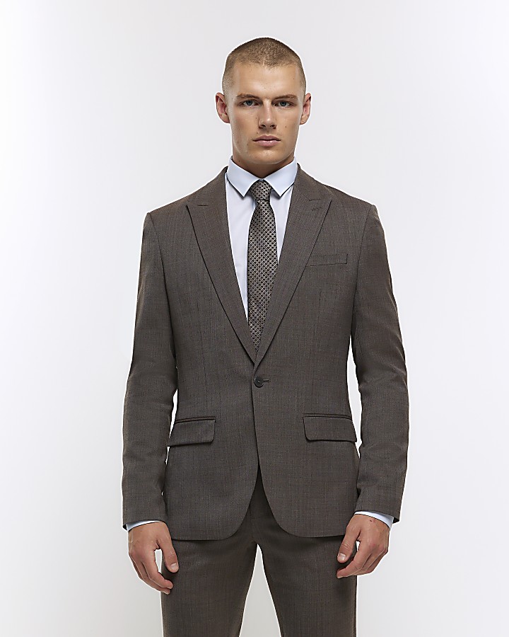 Mens slim fit hot sale wool suits