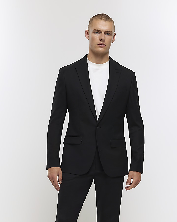 Black slim outlet fit suit jacket