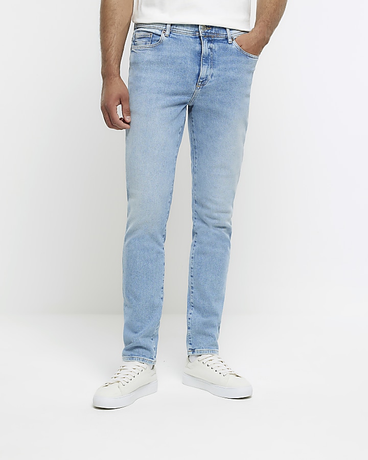 Light blue skinny fit jeans | River Island