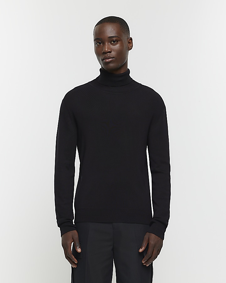 Black slim 2025 fit jumper