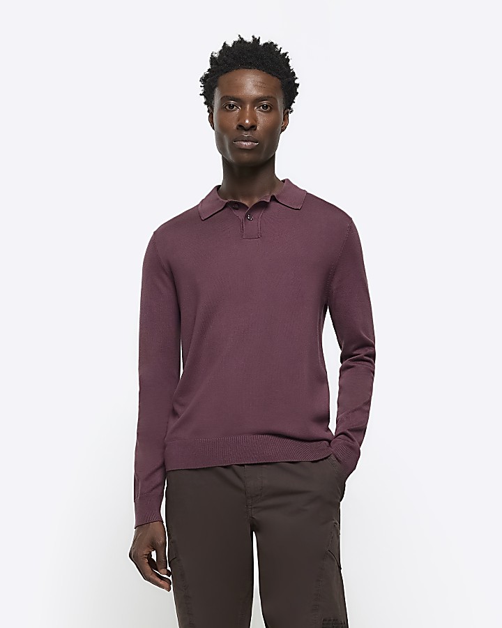 River island long store sleeve polo