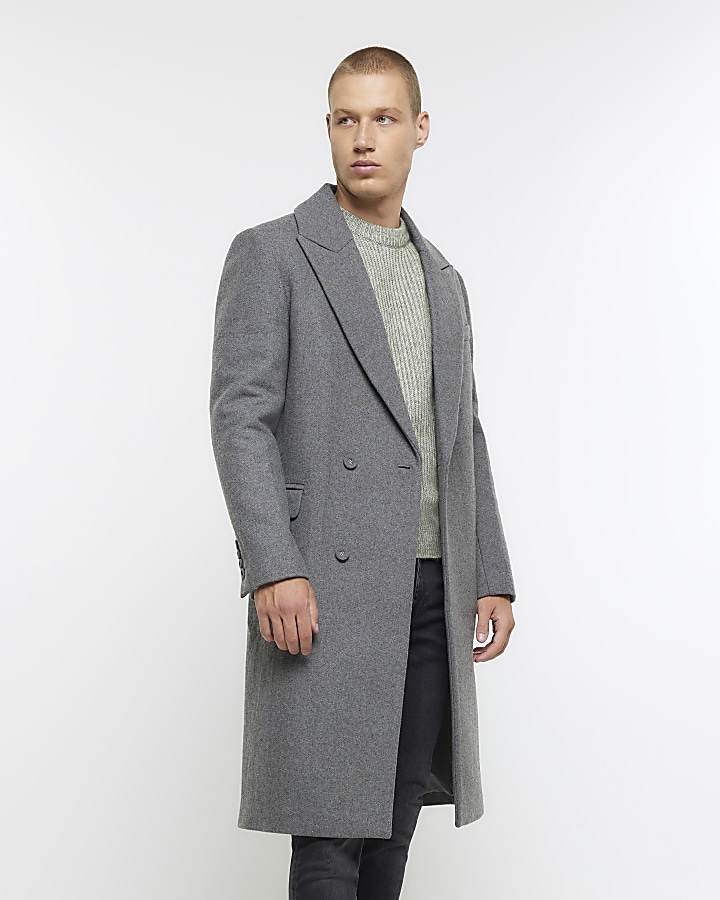 Grey cheap longline coat