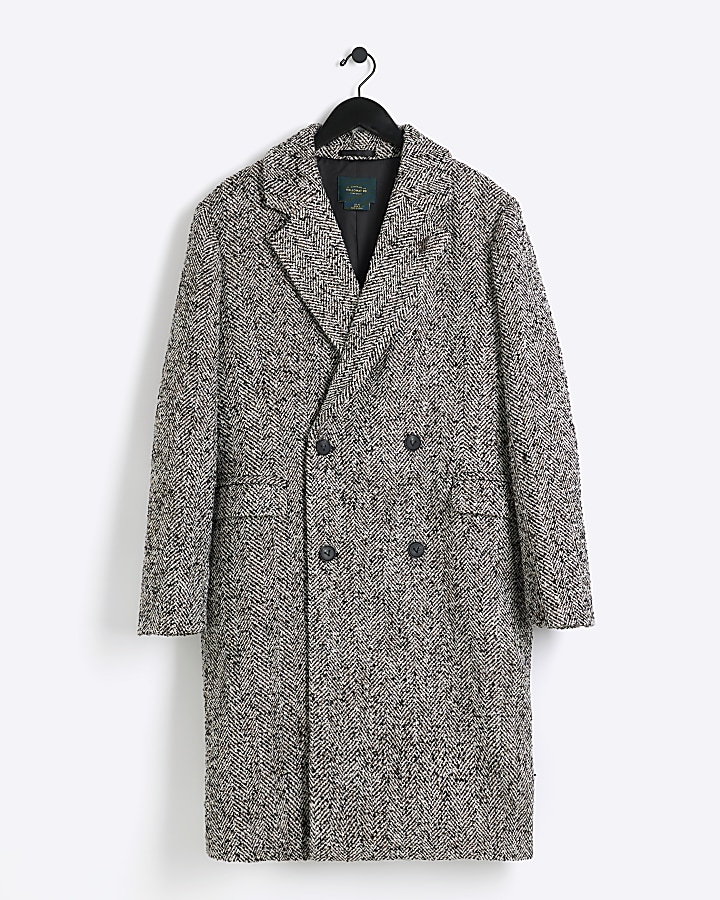 Grey Holloway Road regular wool blend coat