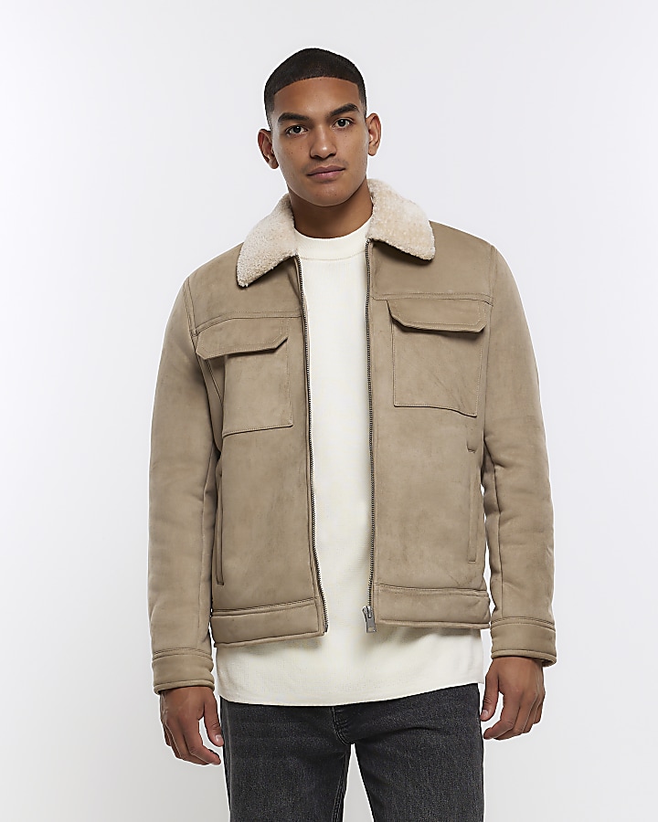 River island mens suede 2024 jacket