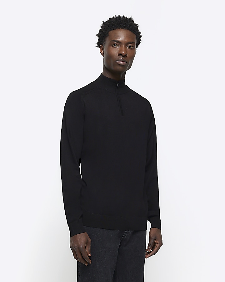 Black half best sale zip jumper