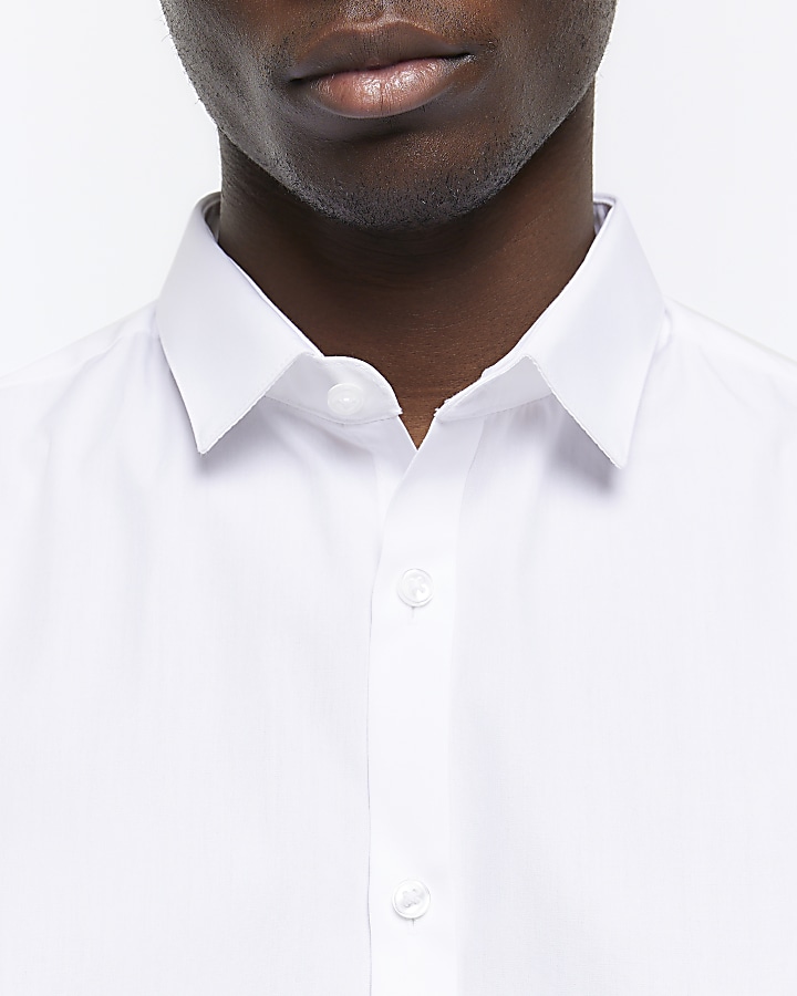 White slim fit multipack of 5 smart shirts River Island