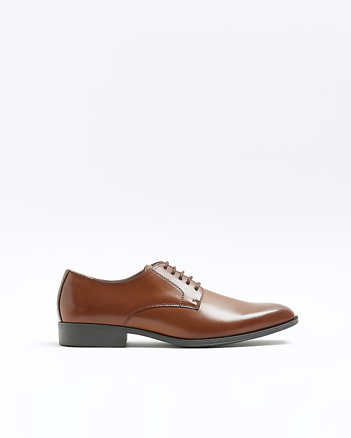 Brown formal derby shoes