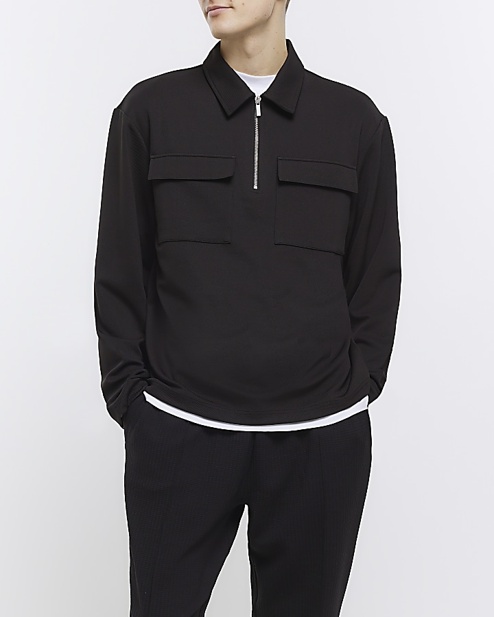 River island hot sale zip polo