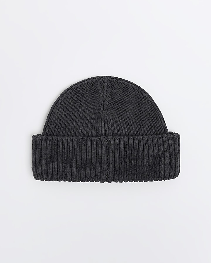 Grey knitted docker beanie | River Island