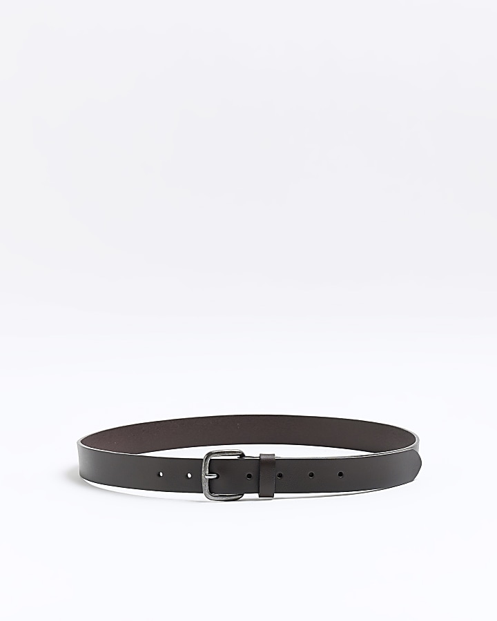 Brown leather casual belt