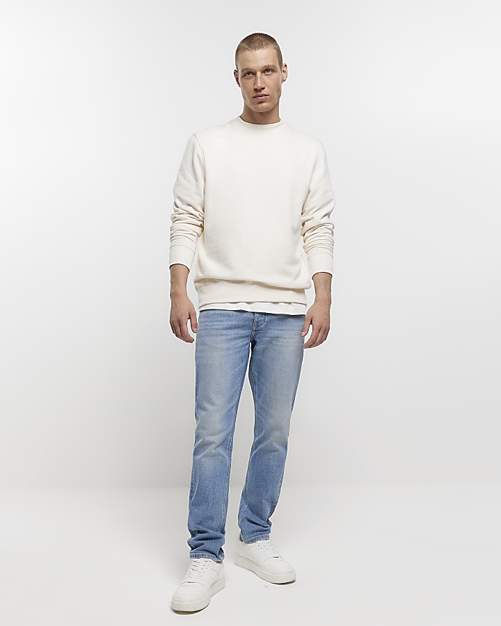 Light blue slim fit faded jeans | River Island
