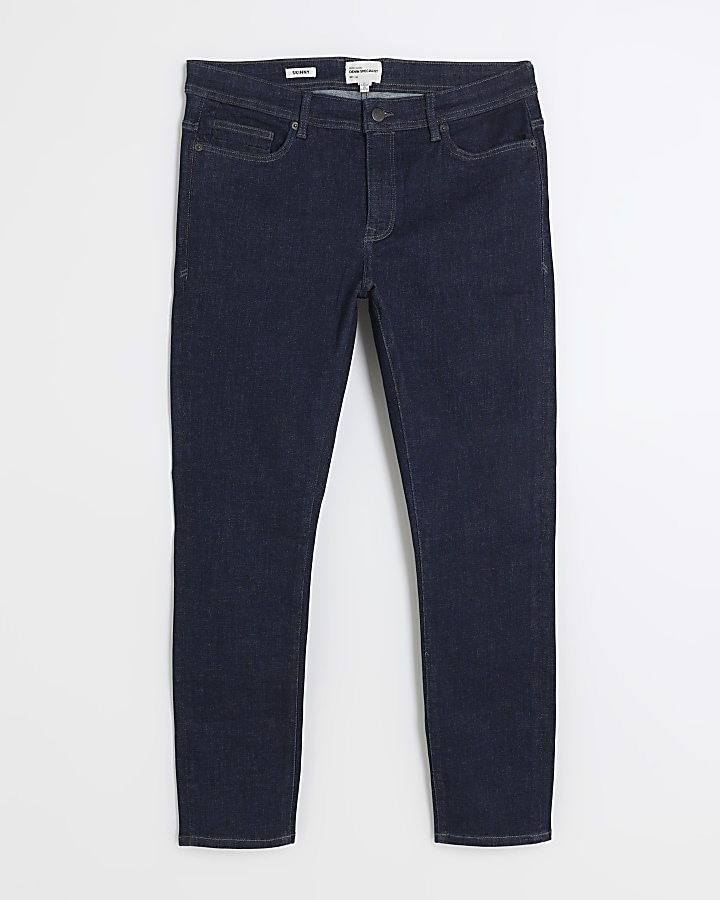 Dark blue skinny fit jeans | River Island
