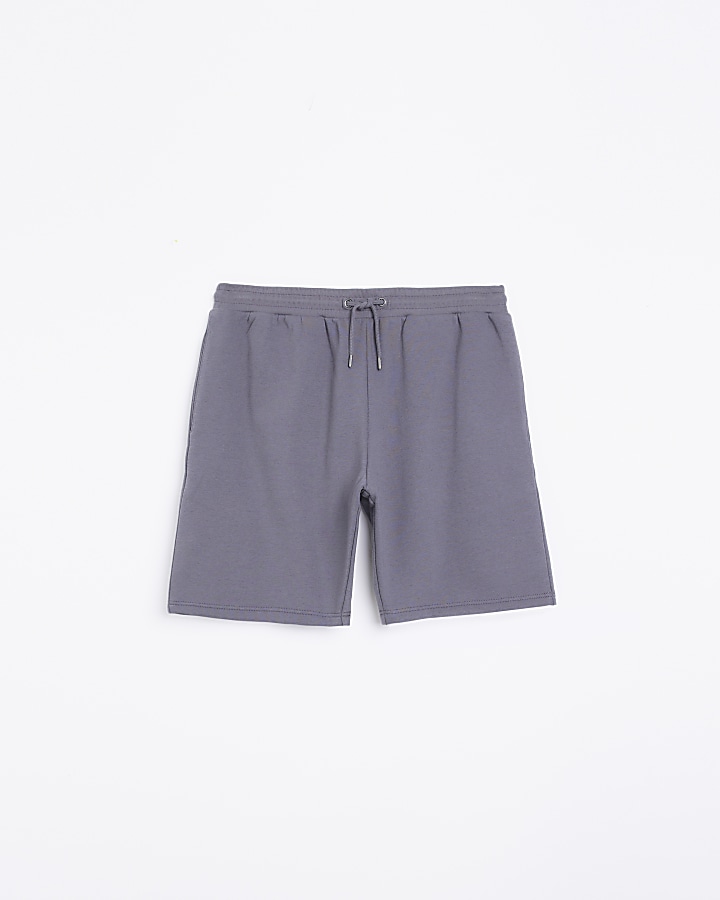 Grey slim fit casual shorts | River Island