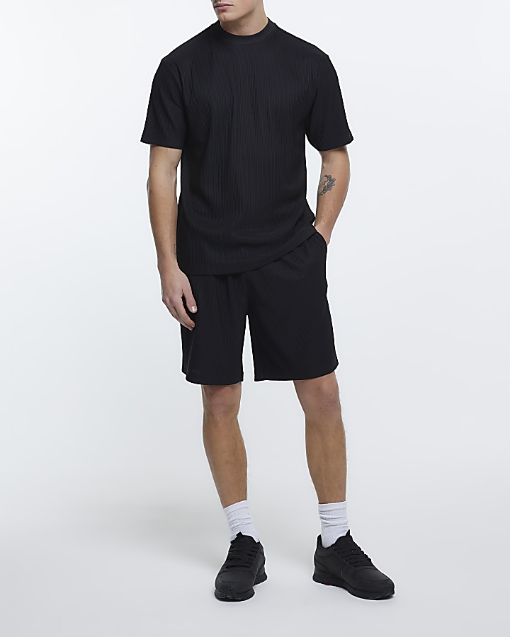 River island black store shorts